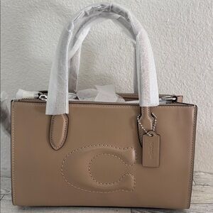 Coach Nina Taupe Leather Small Tote NWT